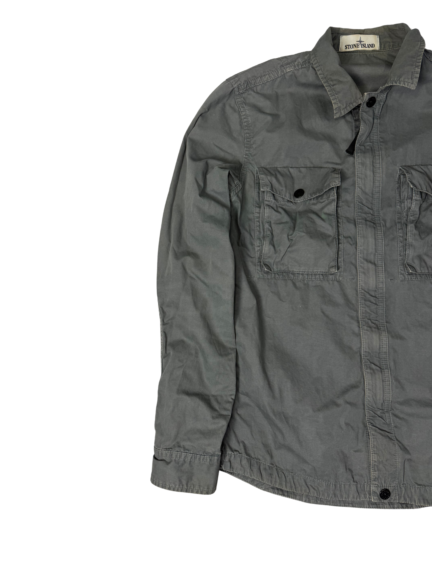 Stone Island The Garment Dyed Twin Pocket Overshirt Grey Taglia S