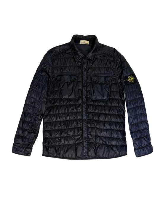 Stone Island Blue Navy Quilted Puffer Overshirt Jacket Blue navy Taglia XXL