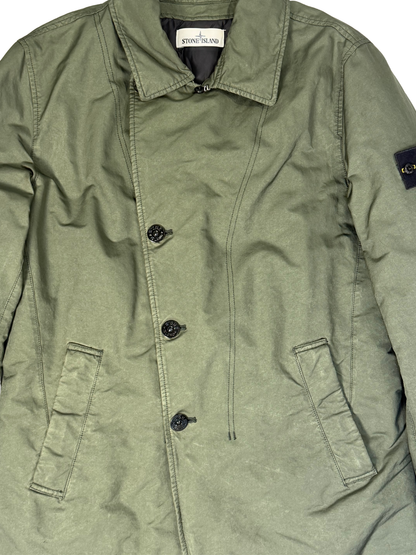Stone Island David-TC With Primaloft Insulation Technology Quilted Trench Coat Green Taglia M