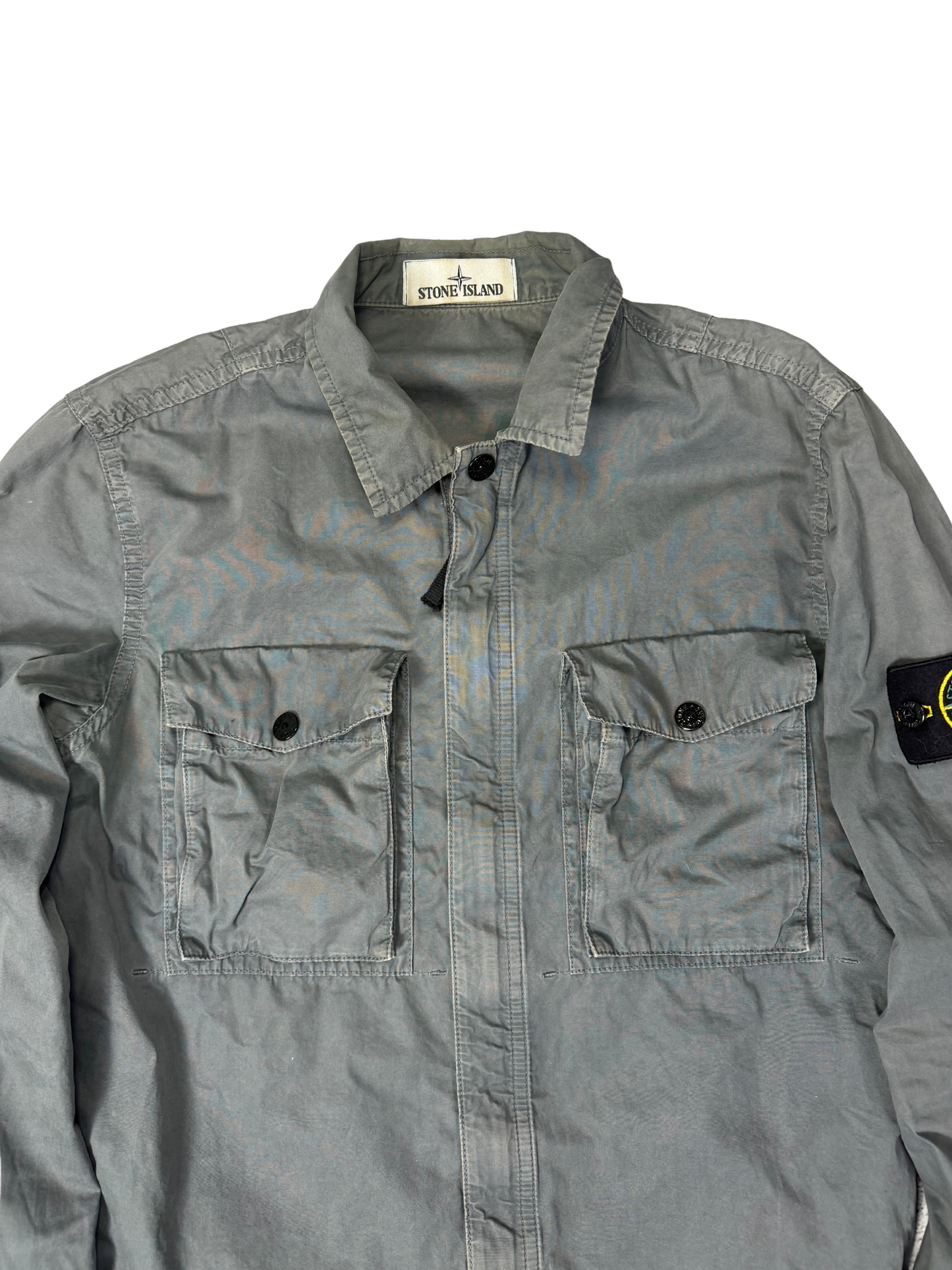 Stone Island The Garment Dyed Twin Pocket Overshirt Grey Taglia S