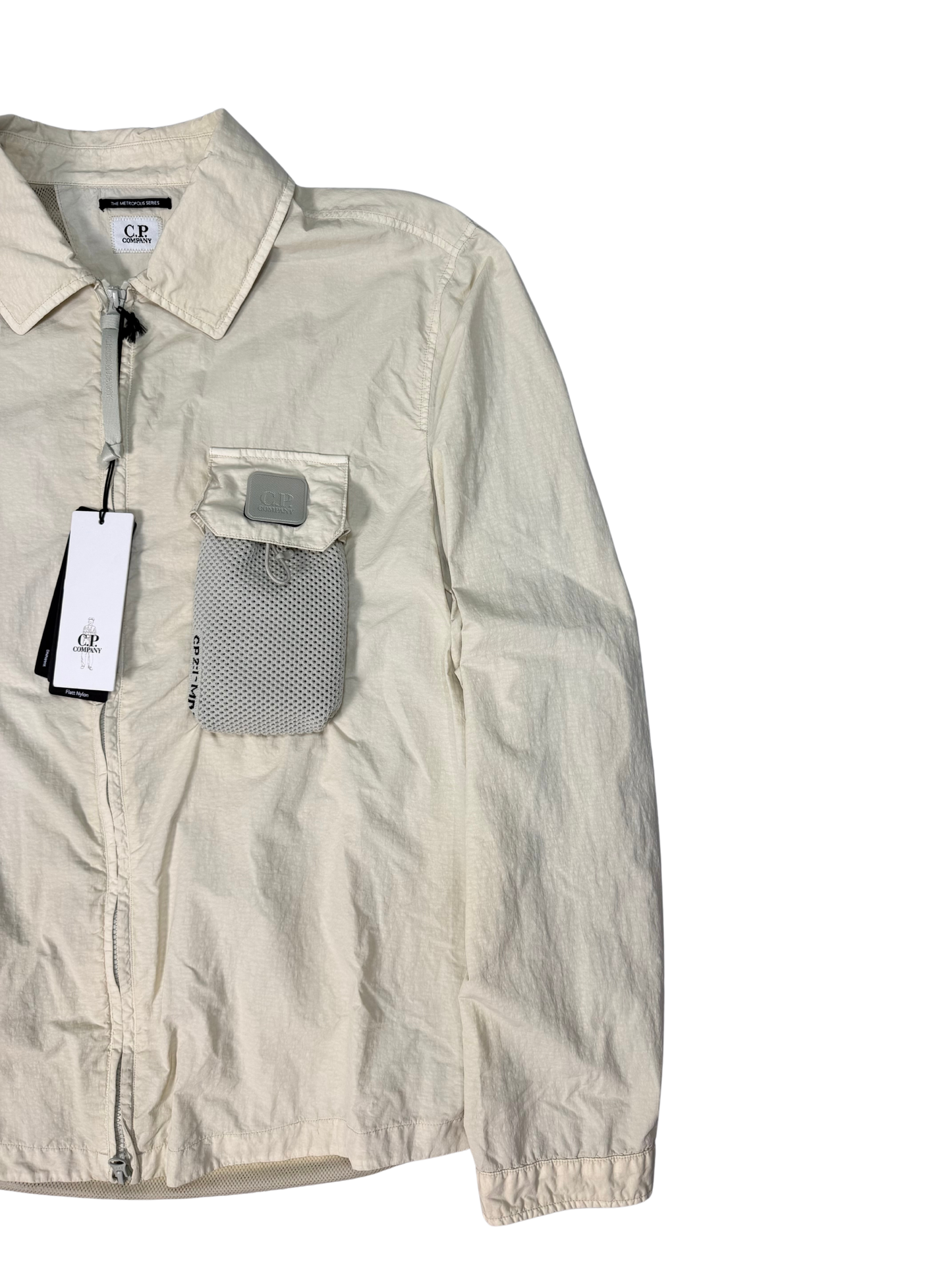 C.P.Company Overshirt Flatt Nylon Garment Dyeing Avorio