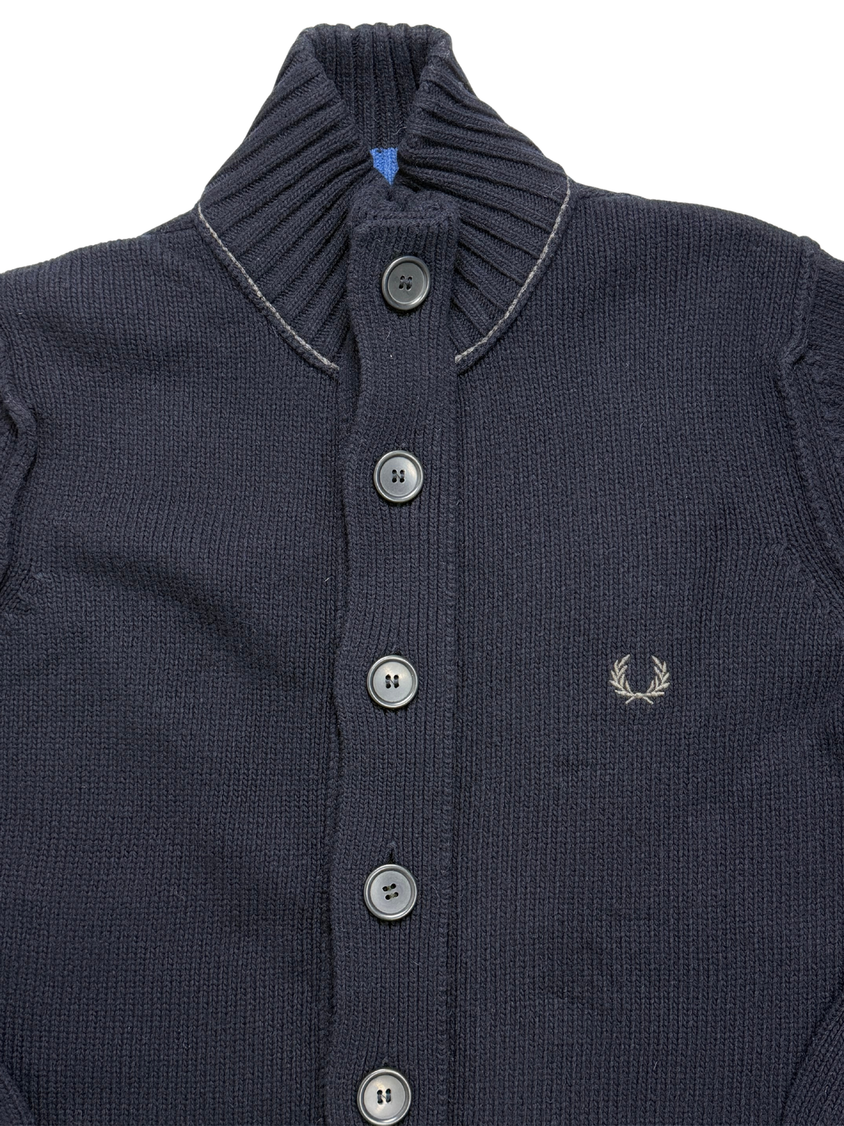Fred Perry Cardigan 80% Lana Taglia M Blu Navy