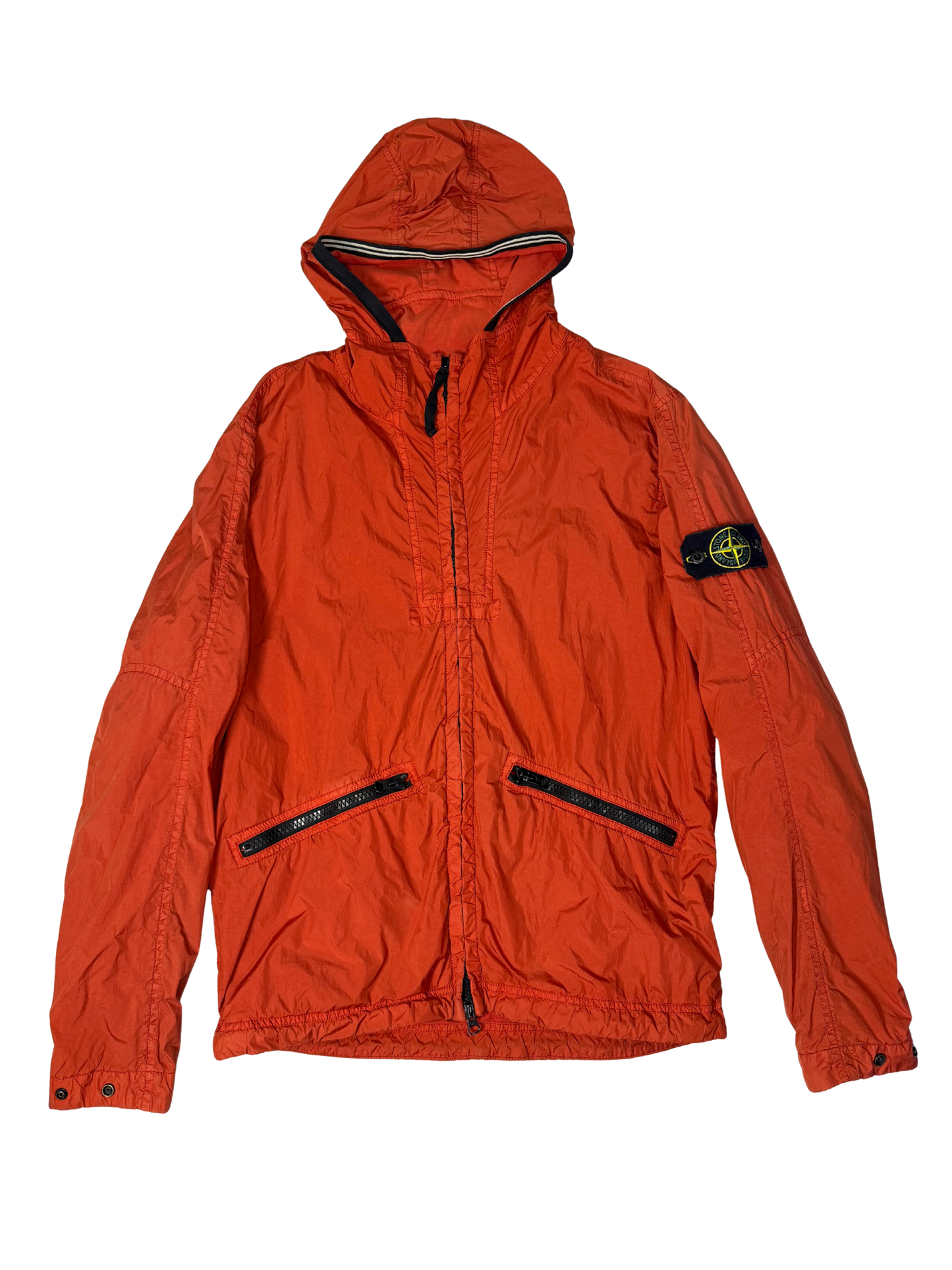Stone Island Red Garment Dyed Crinkle Reps NY Jacket Taglia S