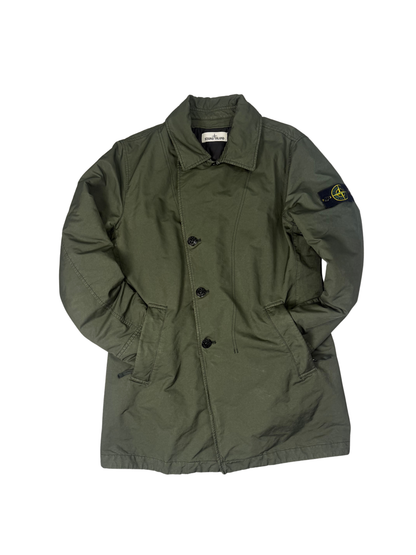Stone Island David-TC With Primaloft Insulation Technology Quilted Trench Coat Green Taglia M