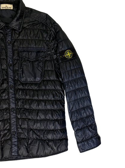 Stone Island Blue Navy Quilted Puffer Overshirt Jacket Blue navy Taglia XXL