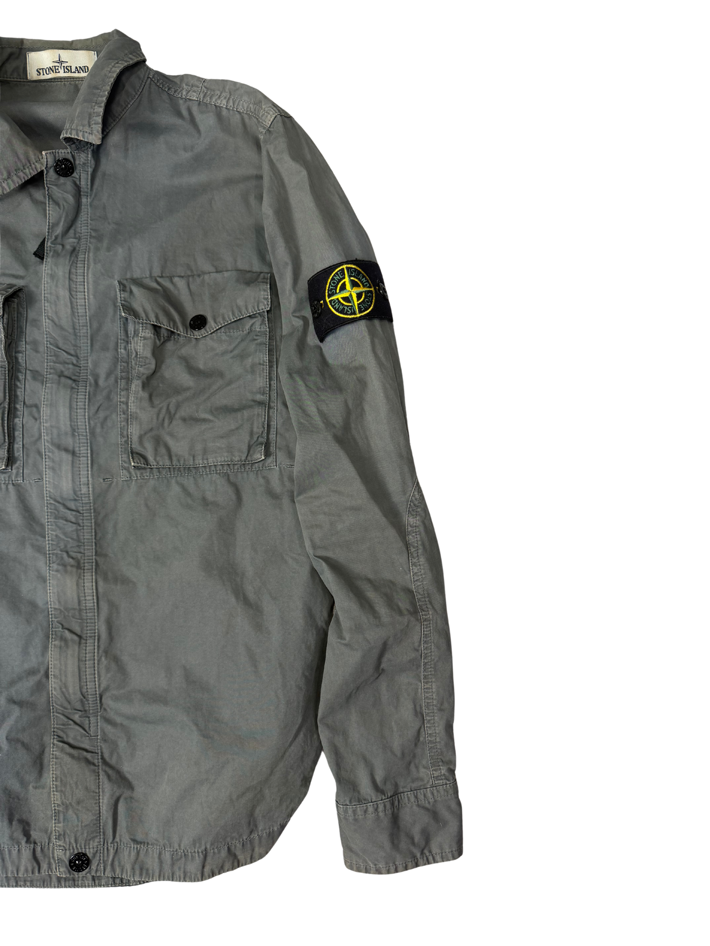 Stone Island The Garment Dyed Twin Pocket Overshirt Grey Taglia S