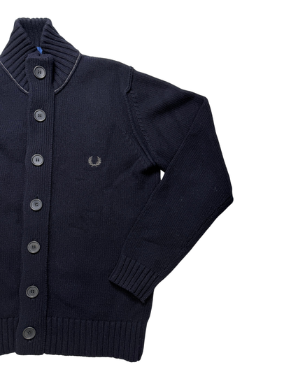 Fred Perry Cardigan 80% Lana Taglia M Blu Navy