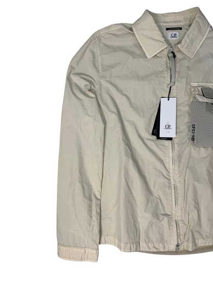 C.P.Company Overshirt Flatt Nylon Garment Dyeing Avorio