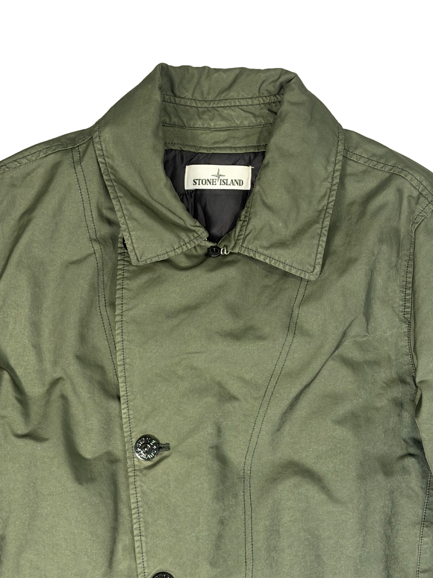Stone Island David-TC With Primaloft Insulation Technology Quilted Trench Coat Green Taglia M