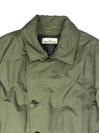 Stone Island David-TC With Primaloft Insulation Technology Quilted Trench Coat Green Taglia M